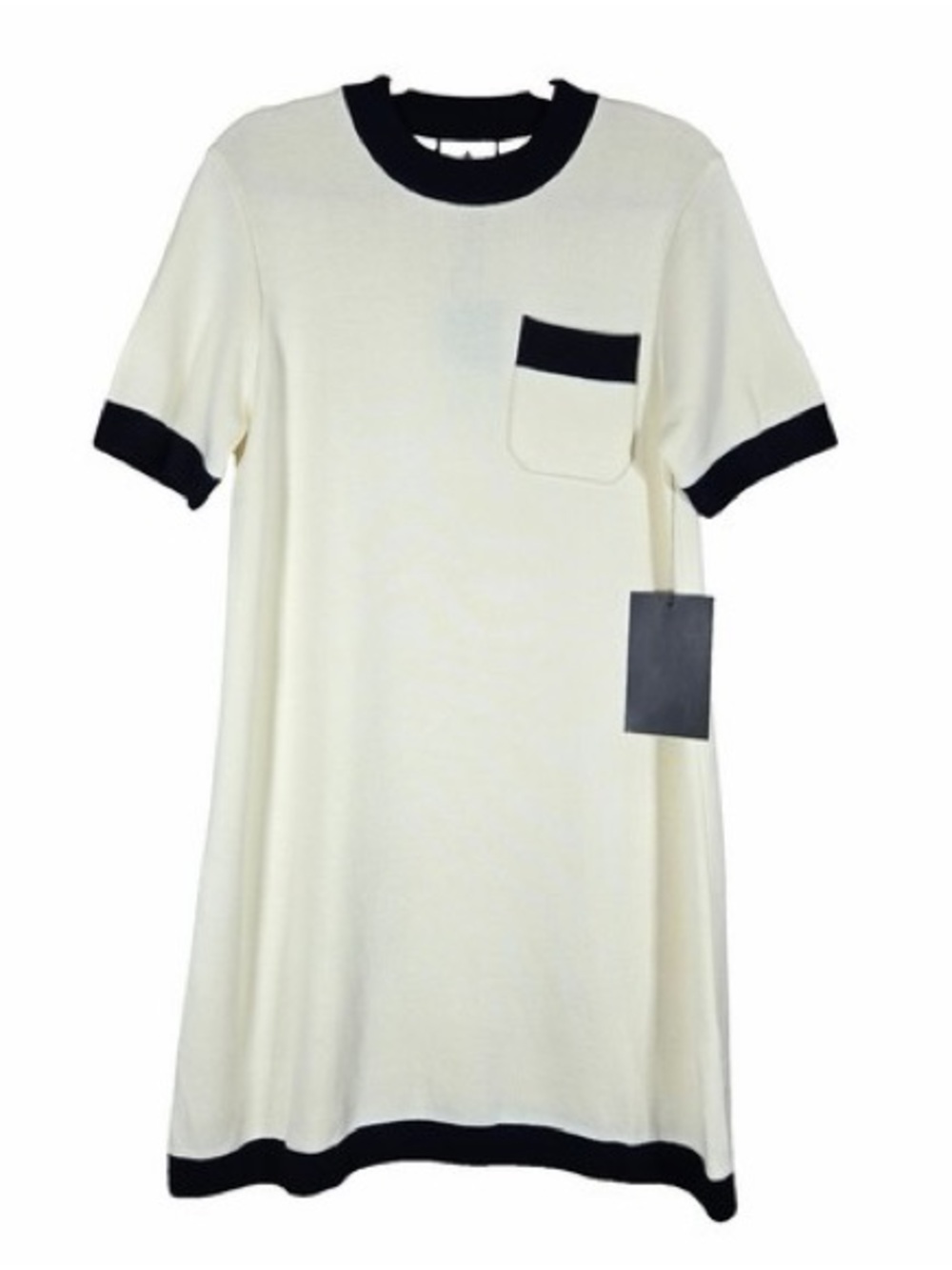 Tuckernuck Cream Shift Dress with Black Trim